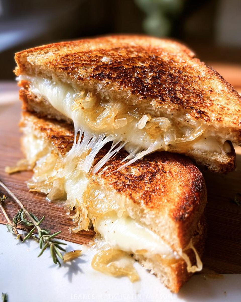 A close-up of a perfectly grilled cheese sandwich, with melted cheese oozing out, perfect for meal prep.
