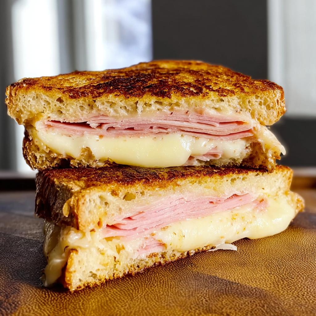 A delicious ham and cheese sandwich, grilled to perfection with melted cheese, perfect for sandwich ideas recipes.