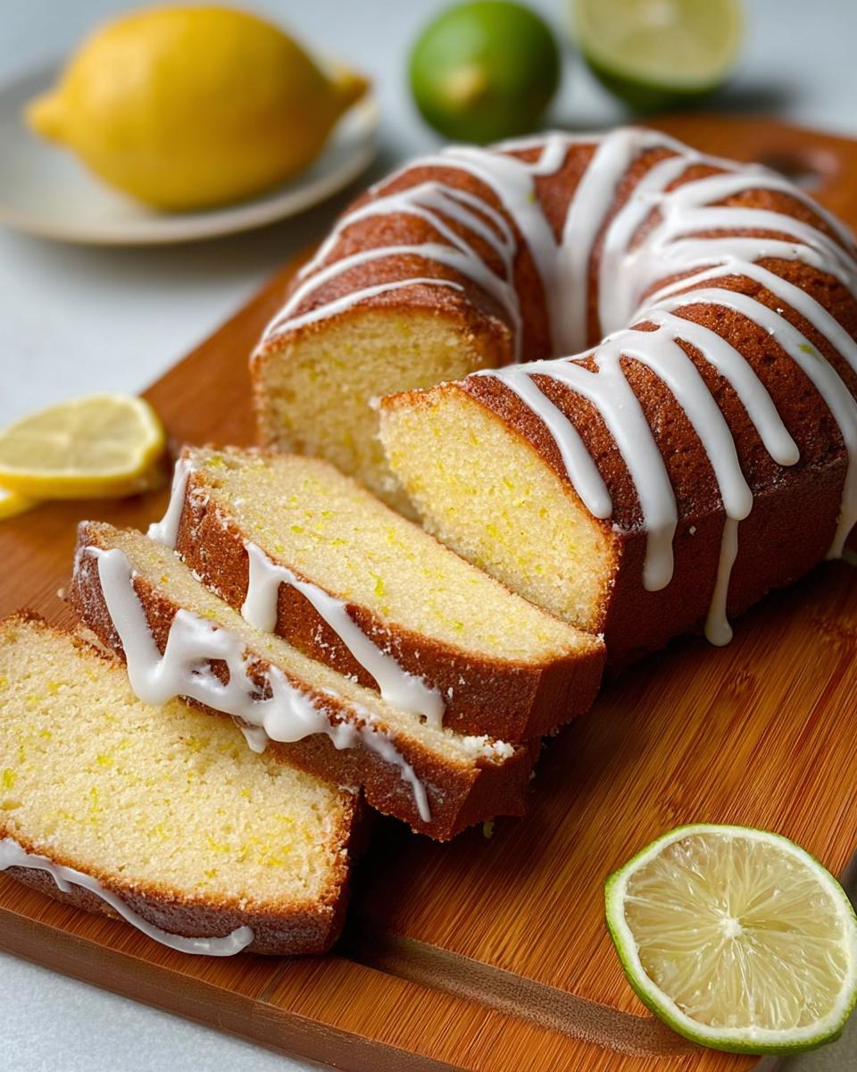 A sliced lemon bundt cake with white glaze, perfect for cake craving ideas and recipes.