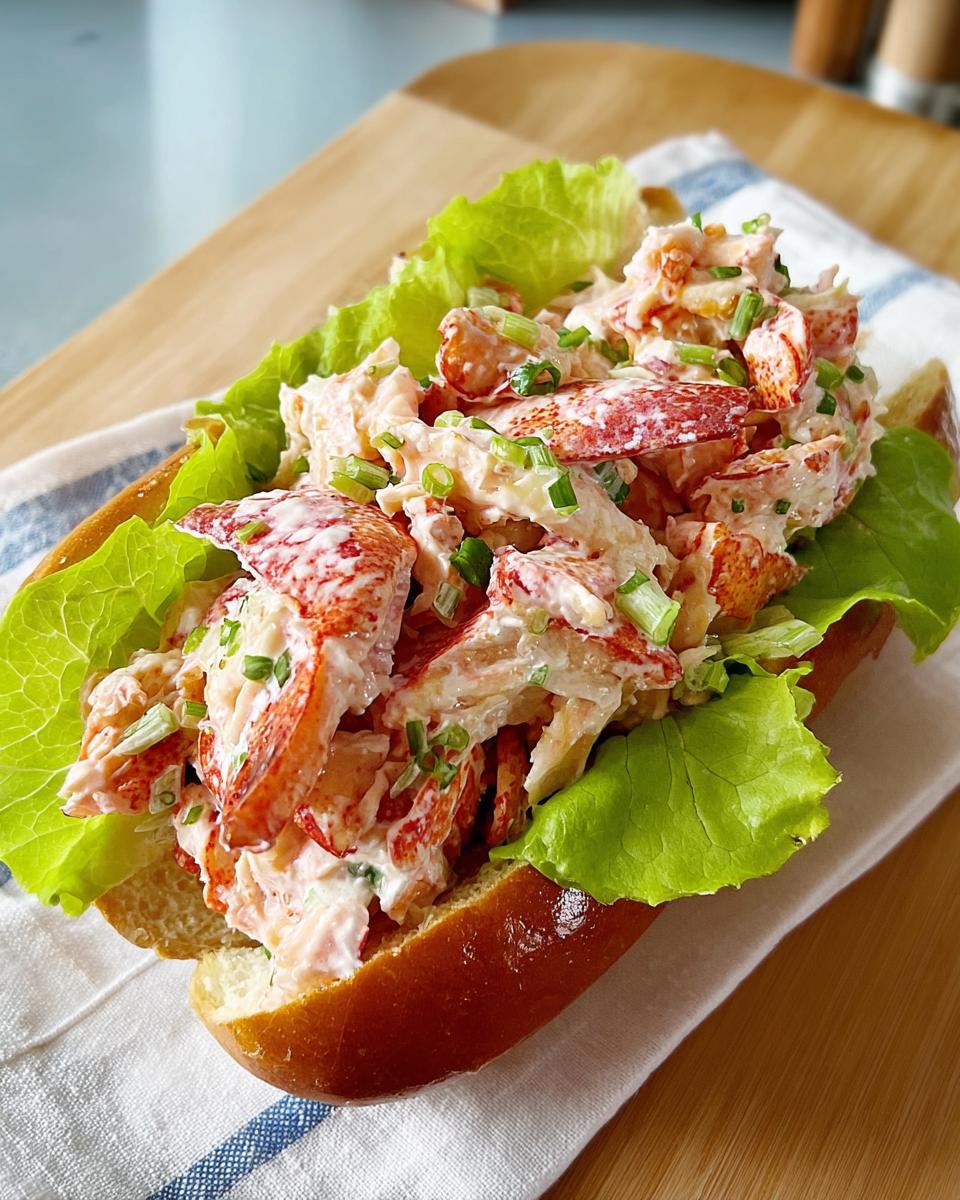 A delicious lobster roll sandwich filled with fresh lobster salad and lettuce, part of The Ultimate Sandwich Ideas Recipes Guide for Beginners.