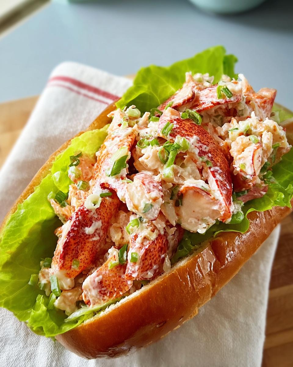 A delicious lobster roll sandwich filled with fresh lobster meat, creamy dressing, and green onions, part of The Ultimate Sandwich Ideas Recipes Guide.