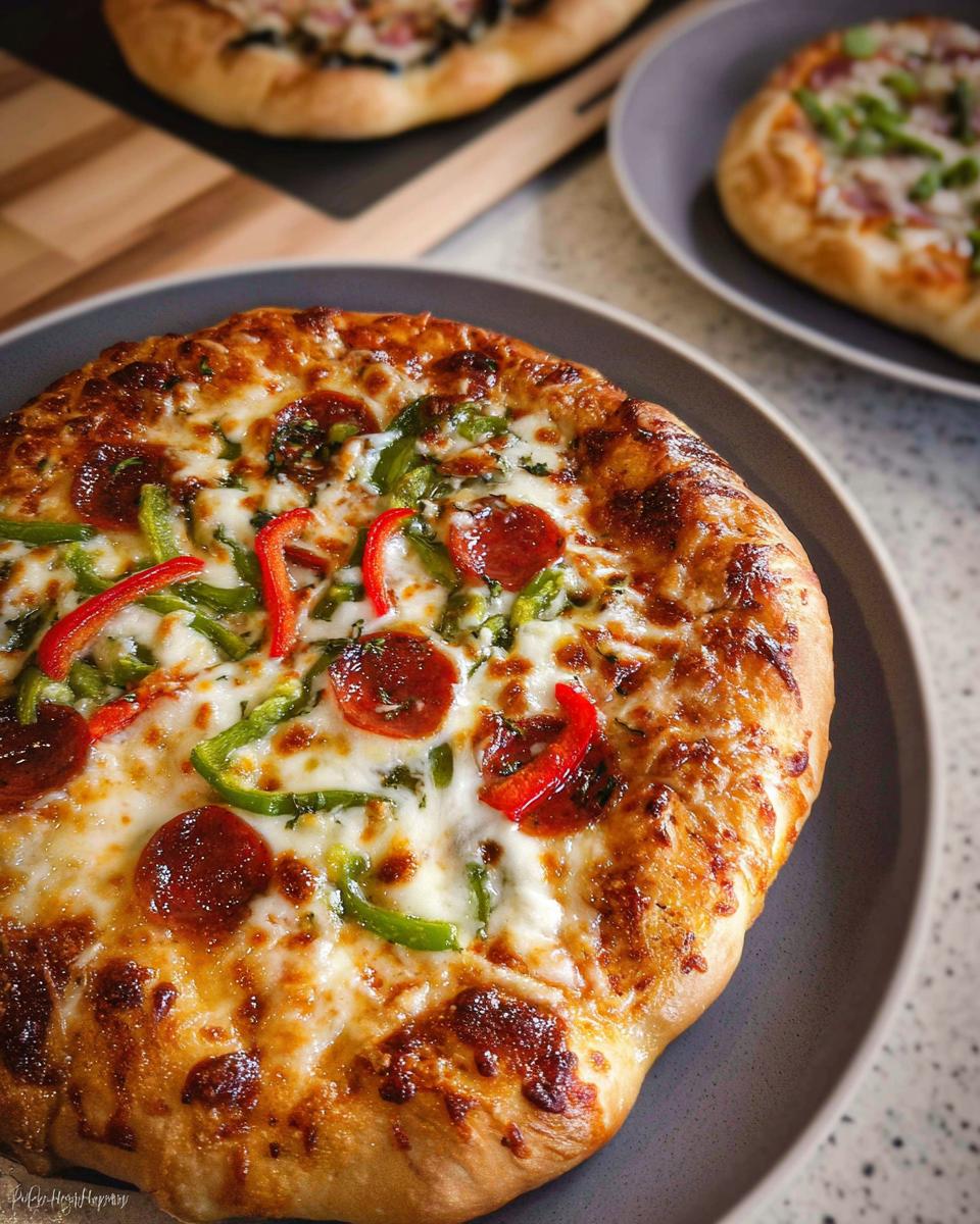 Close-up of a delicious pepperoni and pepper pizza, a perfect addition to your Pizza Night Recipes.