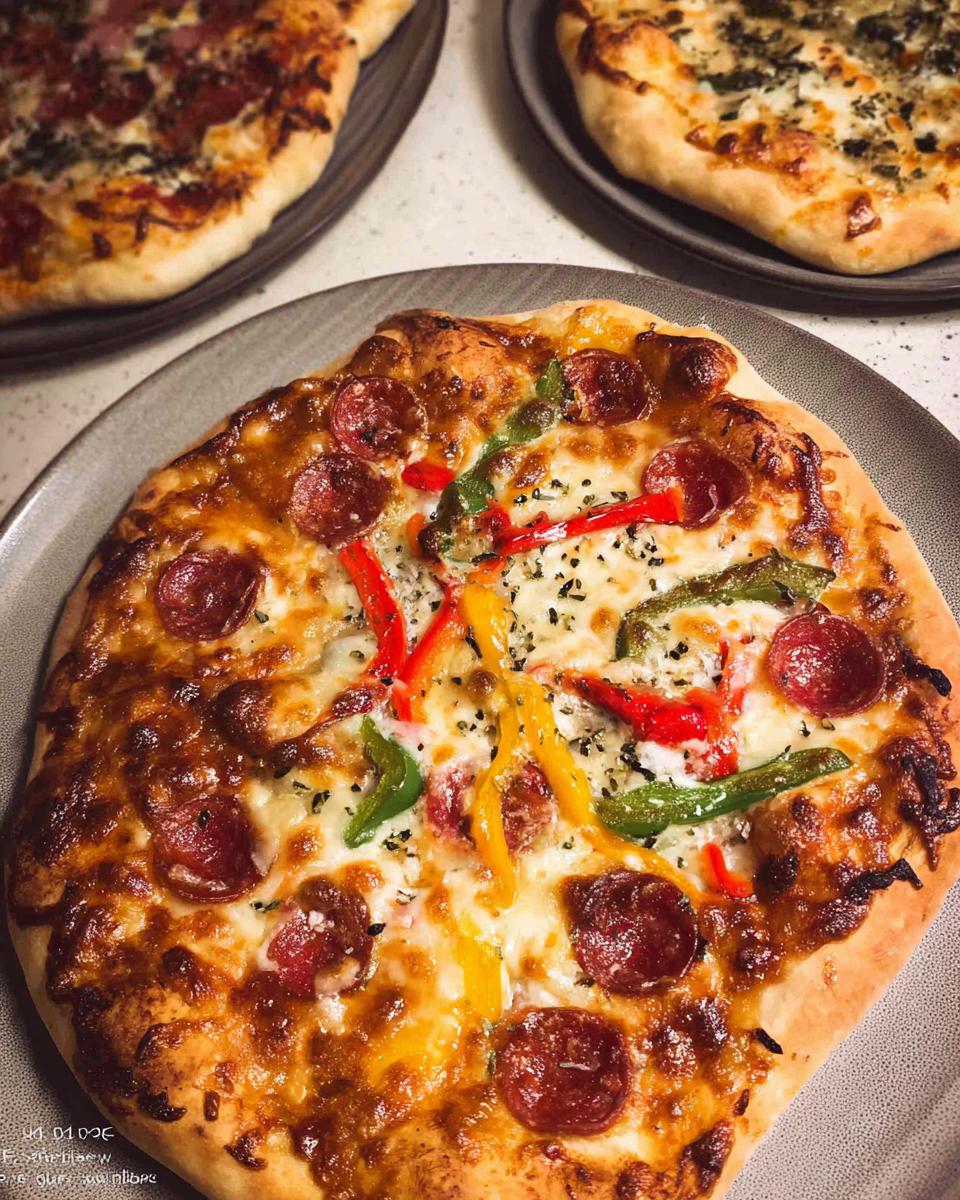 Close-up of a freshly baked pepperoni and bell pepper pizza, perfect for your ultimate pizza night.
