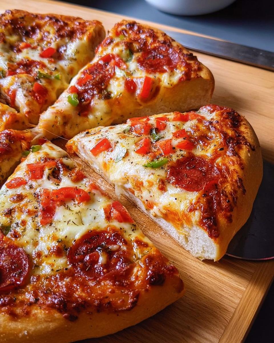 Close-up of freshly baked pepperoni pizza slices with melted cheese and chopped tomatoes, perfect for pizza night.