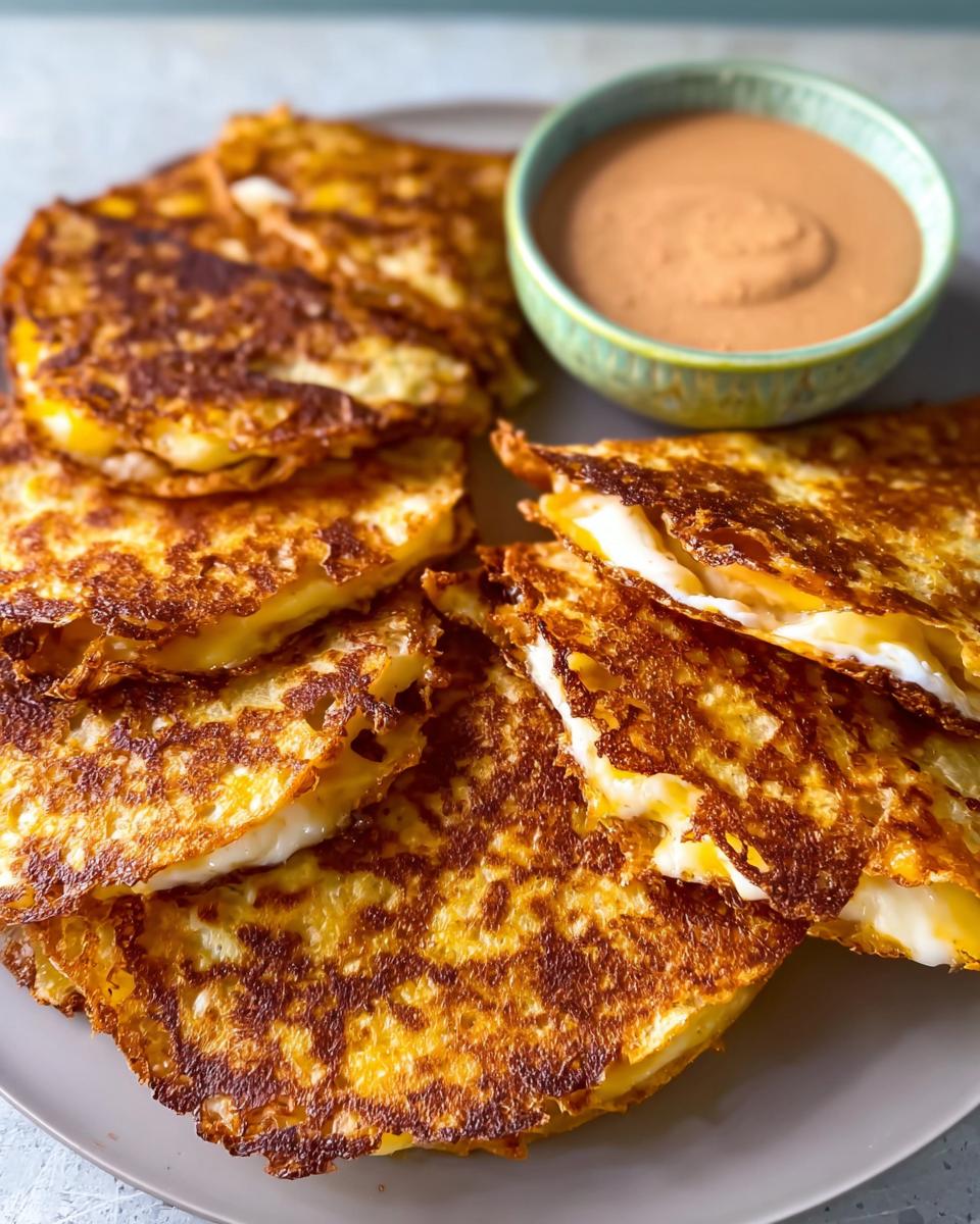 Golden brown and crispy cheese quesadillas, a perfect addition to Restaurant-Style Taco Tuesday Recipes at Home.