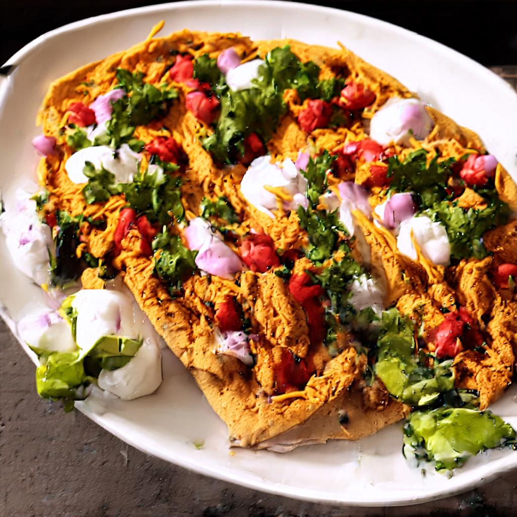 Close-up of flavorful chicken tacos for Taco Tuesday Recipes, topped with fresh cilantro, crema, and red salsa.