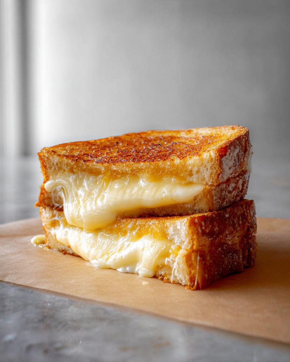 A perfectly grilled cheese sandwich with gooey melted cheese, a staple in The Ultimate Grilled Cheese Recipes Guide for Beginners.