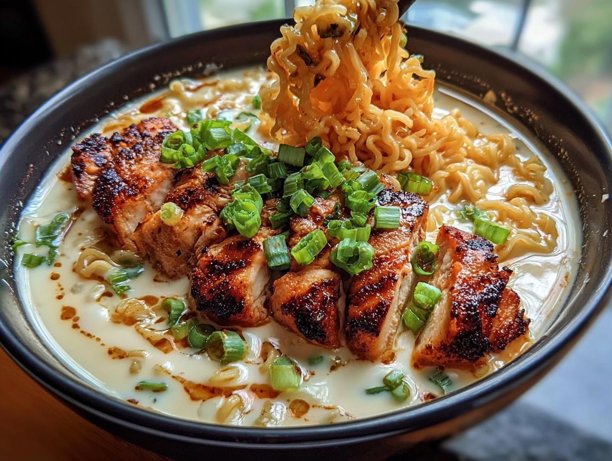 Amazing Creamy Garlic Chicken Ramen 30 Min