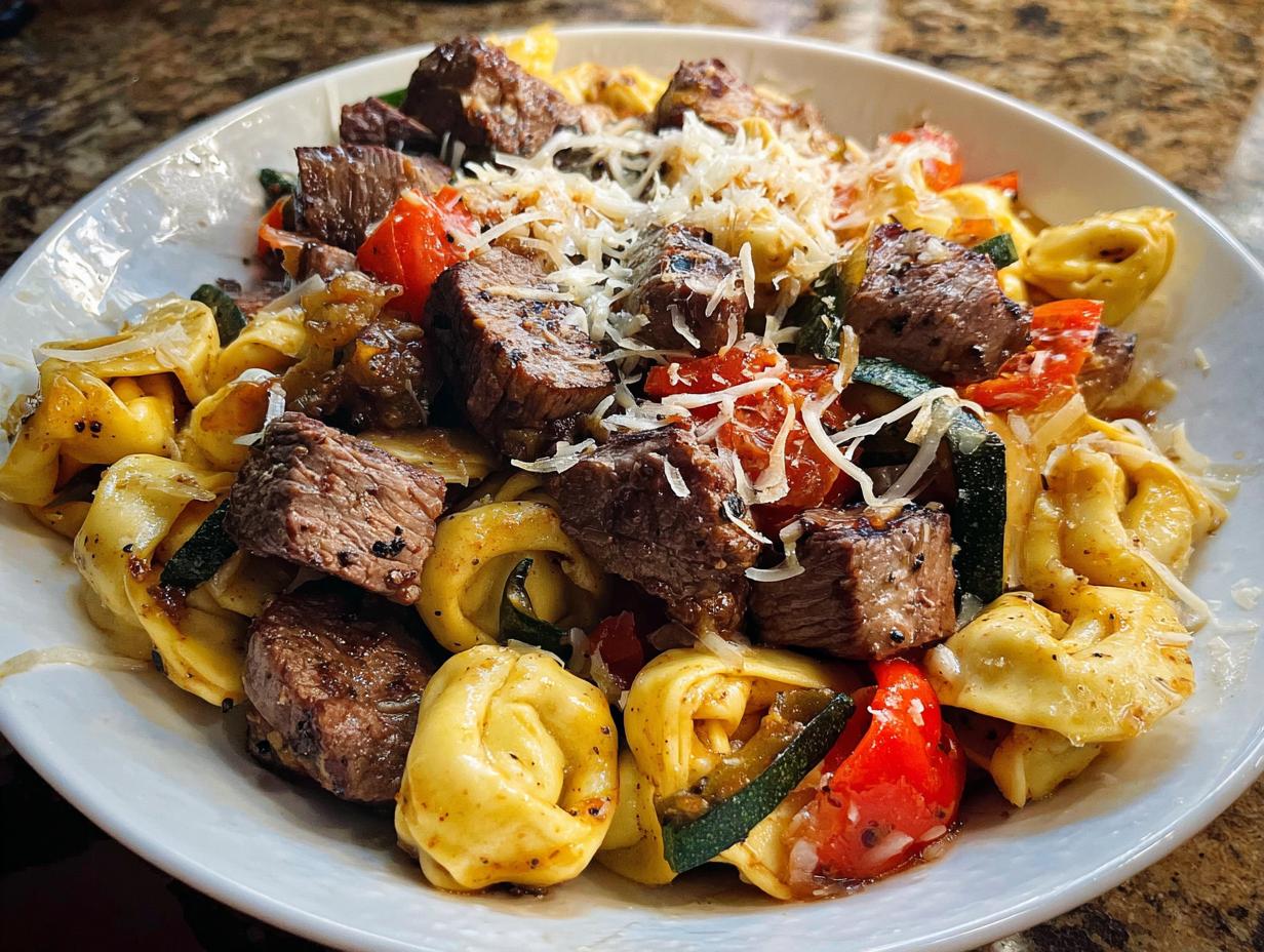 Amazing 30-Min Garlic Steak Tortellini
