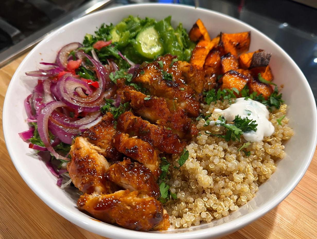 Amazing Hot Honey Chicken Bowl Recipe: 10 Min Prep