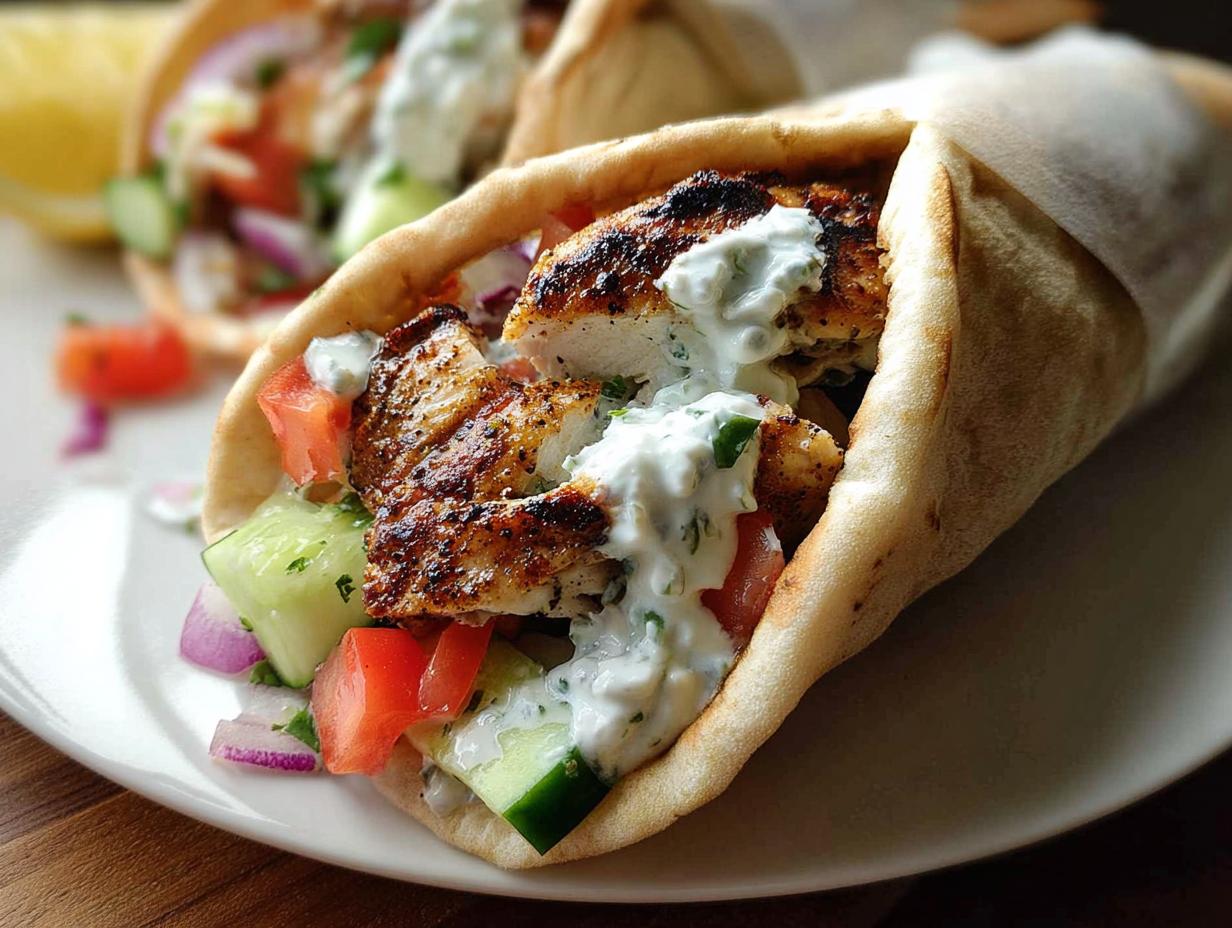 Amazing Mediterranean Chicken Gyros with 1 Feta Tzatziki