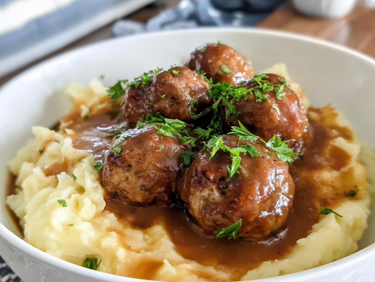 Amazing Salisbury Steak Meatballs with 4 Stars