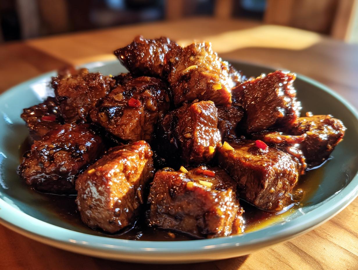 Amazing High Protein Slow Cooker Garlic Butter Beef Bites