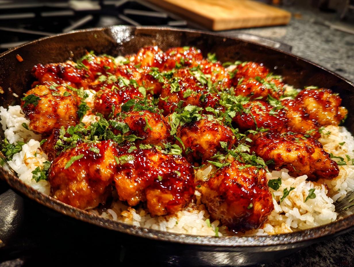 Amazing One-Pan Honey BBQ Chicken Rice