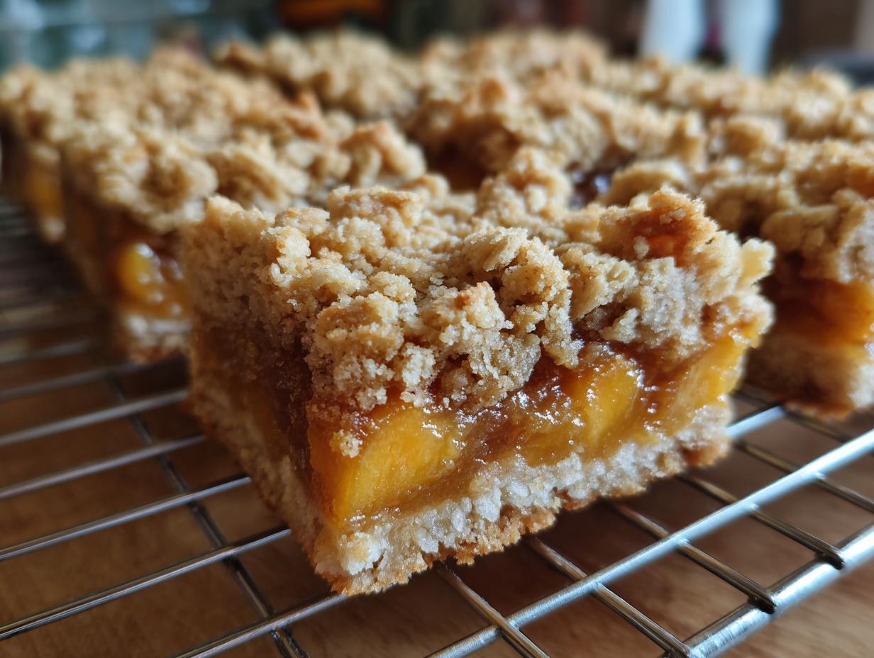 Amazing Peach Crumble Bars: 350 Calories