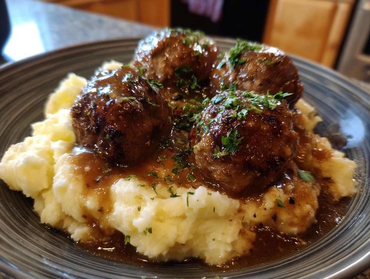 Hearty Salisbury Steak Meatballs: 1 Comfort Dish